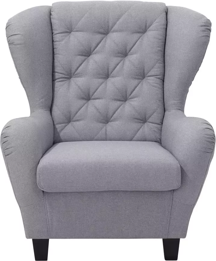 Home affaire Oorfauteuil ALEXANDRA incl. hocker met stiksels in vele kleuren (2-delig 2 stuks) - Foto 5