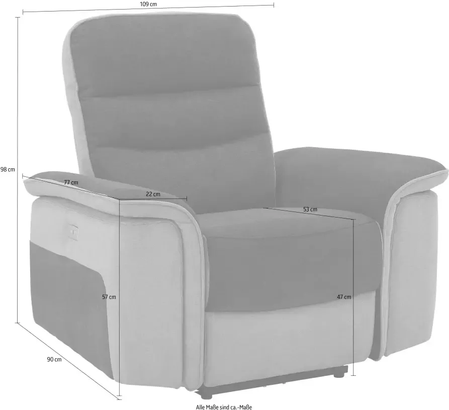 Home affaire Relaxfauteuil Maldini TV-stoel met elektrische relaxfunctie en usb-stekkeraansluiting breedte 109 cm - Foto 2