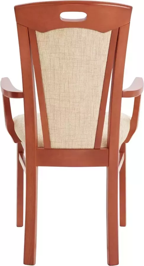 Home affaire Eetkamerstoel FERDI armstoel Made in Italy massief hout Bekleding fijne structuur (water- en vlekafstotend) of structuur - Foto 6