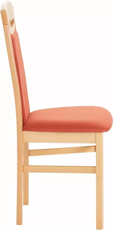 Home affaire Eetkamerstoel Franz slijtvast microvezel onderstel beuken naturel of wit houten stoel (set 2 stuks) - Foto 5