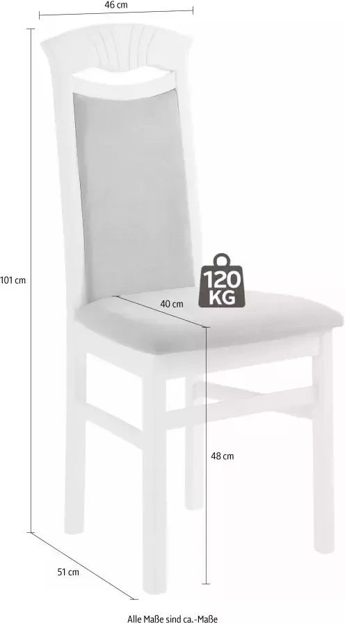 Home affaire Eetkamerstoel Franz slijtvast microvezel onderstel beuken naturel of wit houten stoel (set 2 stuks) - Foto 4