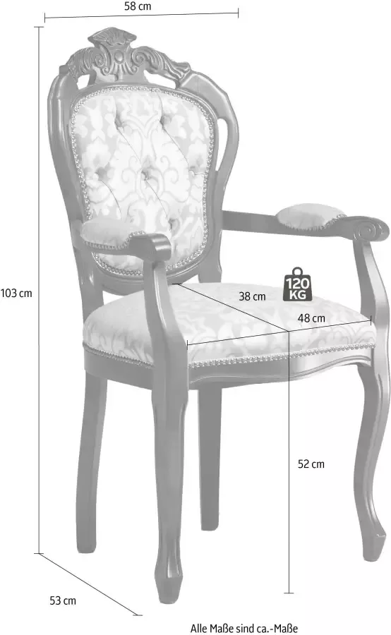 Home affaire Stoel VENEZIANA 921 B met armleuningen 1 stuk - Foto 2