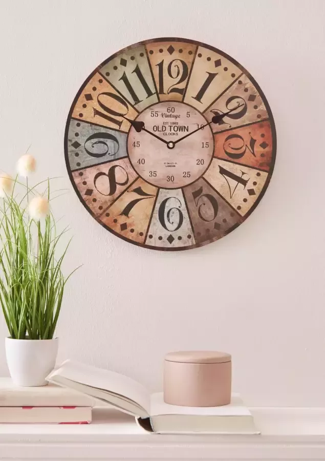 Home affaire Wandklok "Old Town" rond ø 34 cm vintage-look (1-delig) - Foto 6