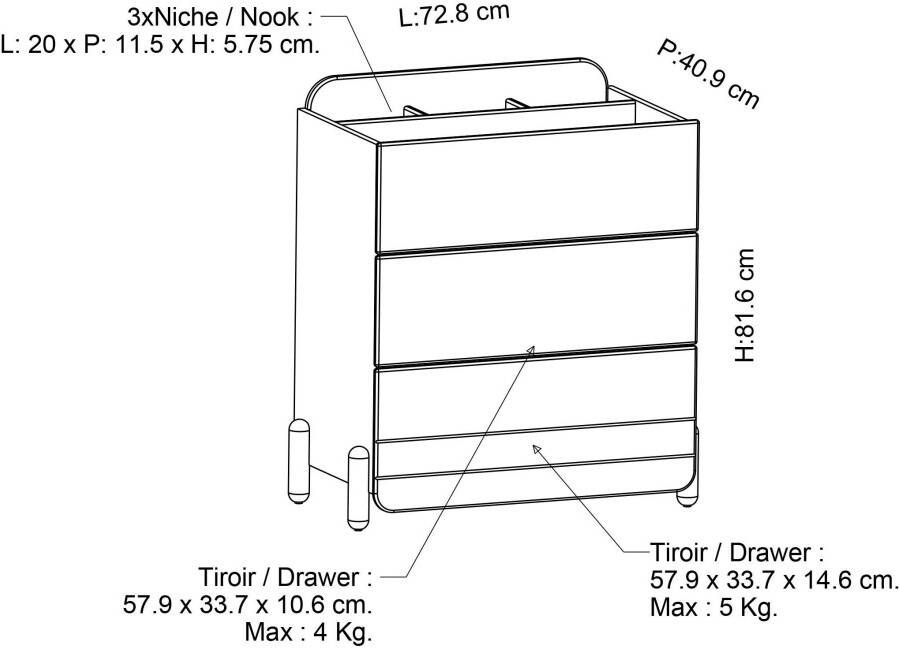 Demeyere GROUP Kast met laden en deuren Jade Lade met rolgeleiding ronde knoppen met rozegoudkleur-finish - Foto 7