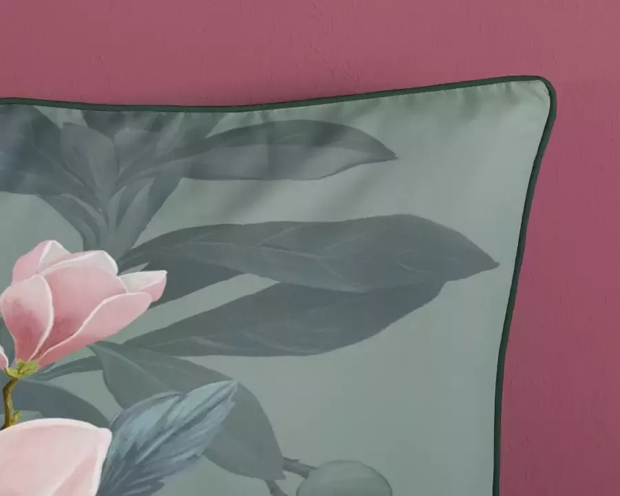 Descanso Tweezijdig te gebruiken overtrekset Parler Katoen Satijn 135x200 Bies Rits Omkeerbaar Bloemen Groen