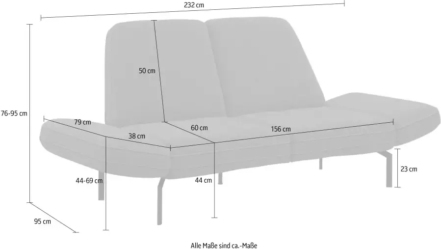 DOMO collection 2-zitsbank Avellino met verstelbare arm- en rugleuning - Foto 6