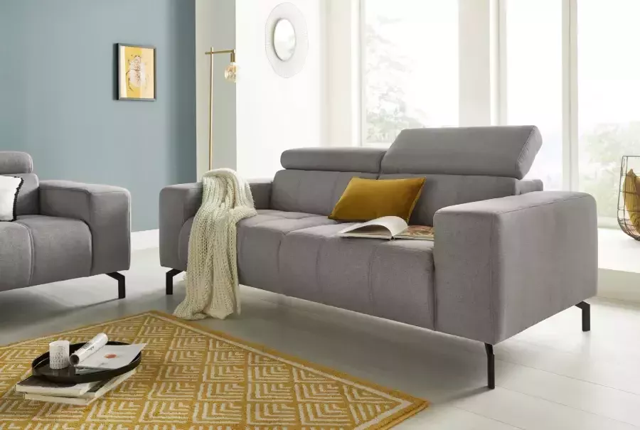 DOMO collection 2-zitsbank Cunelli tijdloos en elegant moderne zitnaden als designelement naar keuze met 6-voudig verstelbare hoofdsteunen stevig zitcomfort - Foto 4