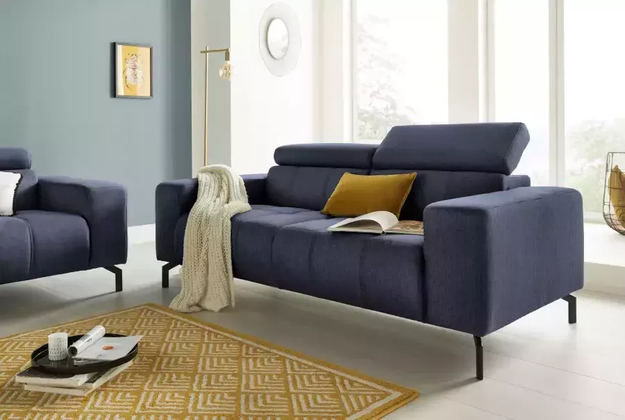 DOMO collection 2-zitsbank Cunelli tijdloos en elegant moderne zitnaden als designelement naar keuze met 6-voudig verstelbare hoofdsteunen stevig zitcomfort - Foto 3