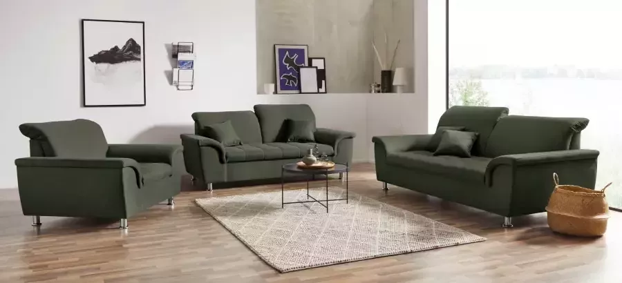 DOMO collection 2-zitsbank Franzi tijdloos & elegant moderne zittingstikking naar keuze met verstelbare hoofdsteun inclusief sierkussen - Foto 6