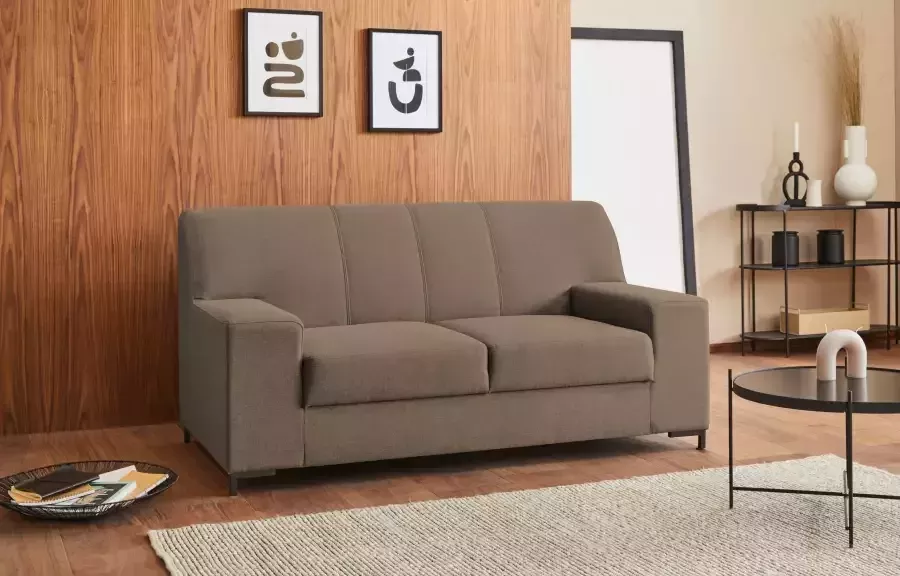 DOMO collection 2-zitsbank Ledas kubisch en comfortabel platte armleuningen elegante voet - Foto 2