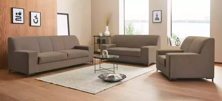 DOMO collection 2-zitsbank Ledas kubisch en comfortabel platte armleuningen elegante voet - Foto 6
