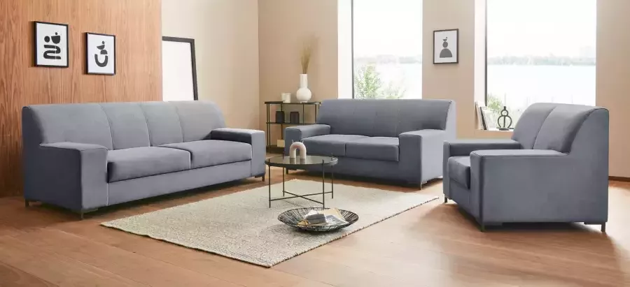 DOMO collection 2-zitsbank Ledas kubisch en comfortabel platte armleuningen elegante voet - Foto 6