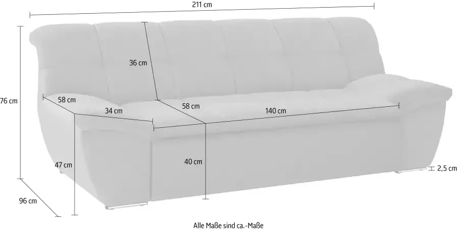 DOMO collection 2-zitsbank Splash actuele zitting- en rugstiksels comfortabel - Foto 6