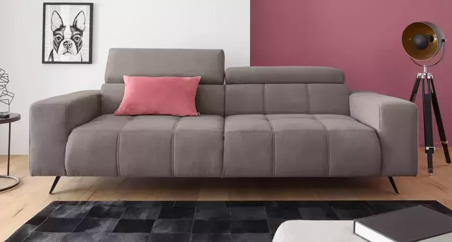 DOMO collection 2-zitsbank Trento met sledevoet of enkele voet keuze met hoofdeinde verstelbaar en in twee maten verkrijgbaar