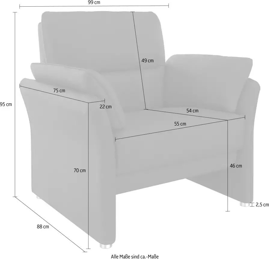 DOMO collection Fauteuil Pina Cocktailsessel Bijpassende fauteuil bij de serie met binnenvering - Foto 1