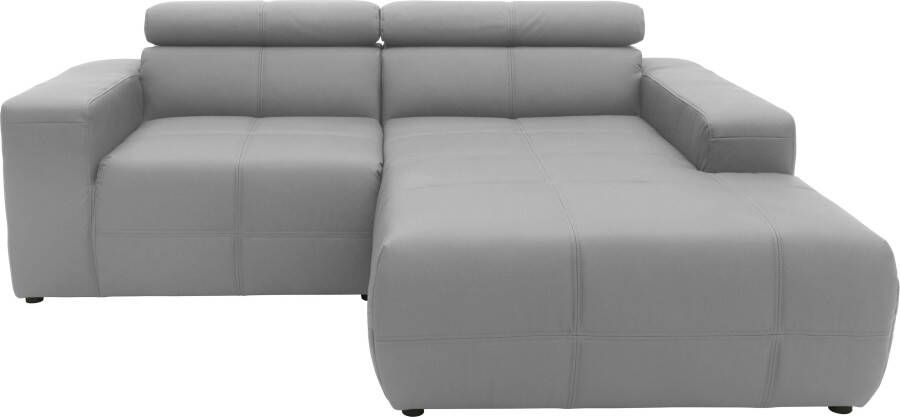 DOMO collection Hoekbank Brandon B T H: 214 100 80 cm L-vorm Met verstelbare hoofdsteun ook in leer en cord L-model - Foto 4