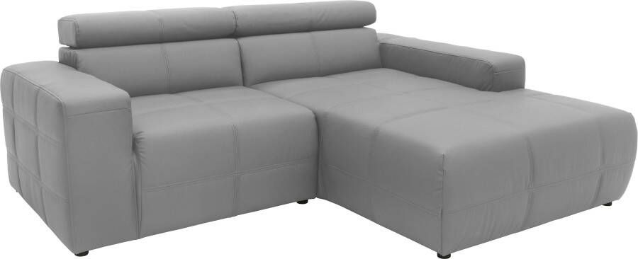 DOMO collection Hoekbank Brandon B T H: 214 100 80 cm L-vorm Met verstelbare hoofdsteun ook in leer en cord L-model - Foto 5