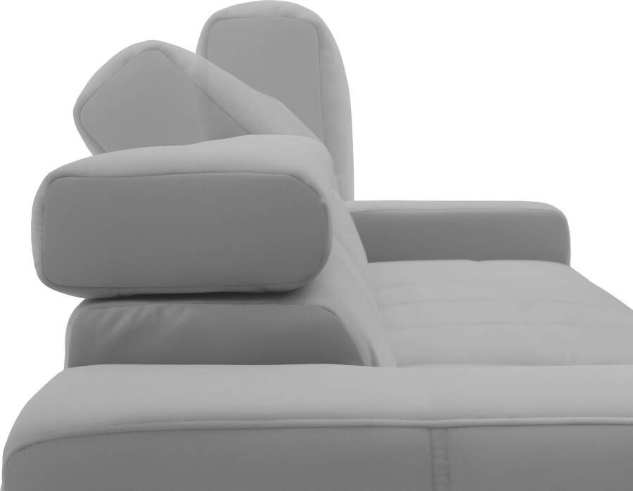 DOMO collection Hoekbank Brandon B T H: 214 100 80 cm L-vorm Met verstelbare hoofdsteun ook in leer en cord L-model - Foto 3