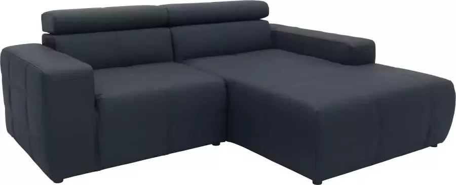 DOMO collection Hoekbank Brandon B T H: 214 100 80 cm L-vorm Met verstelbare hoofdsteun ook in leer en cord L-model - Foto 4