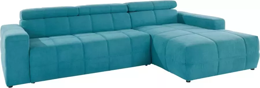 DOMO collection Hoekbank Brandon grote uitvoering B D H: 289 177 80 cm ook in leer en cord met hoofdsteunverstelling optionele zitdiepteverstelling l-vormig - Foto 8
