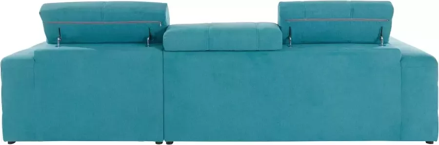 DOMO collection Hoekbank Brandon grote uitvoering B D H: 289 177 80 cm ook in leer en cord met hoofdsteunverstelling optionele zitdiepteverstelling l-vormig - Foto 9