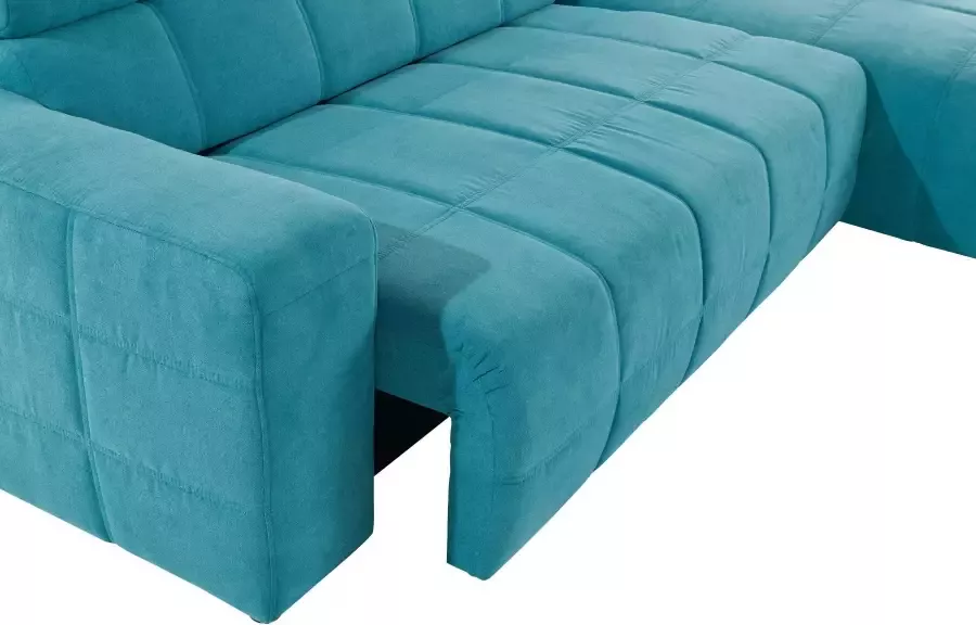 DOMO collection Hoekbank Brandon grote uitvoering B D H: 289 177 80 cm ook in leer en cord met hoofdsteunverstelling optionele zitdiepteverstelling l-vormig - Foto 4