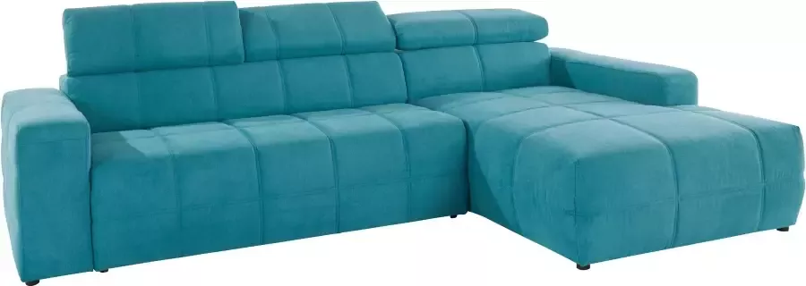 DOMO collection Hoekbank Brandon grote uitvoering B D H: 289 177 80 cm ook in leer en cord met hoofdsteunverstelling optionele zitdiepteverstelling l-vormig - Foto 7
