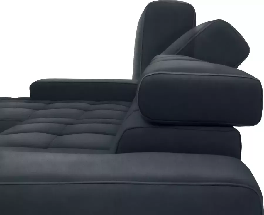 DOMO collection Hoekbank Cunelli mooie zitnaden als designelement stevige zitcomfort L-vorm