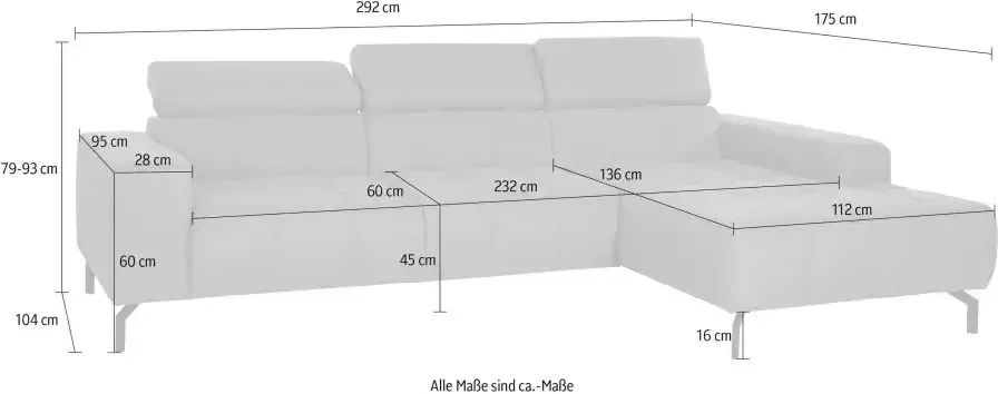 DOMO collection Hoekbank Cunelli mooie zitnaden als designelement stevige zitcomfort L-vorm - Foto 3