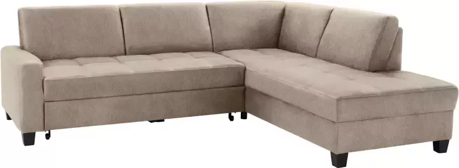 DOMO collection Hoekbank Florentina tijdloos en elegant zitnaden als designelement L-vorm keuze met slaapfunctie met contrastnaad comfortabele zithoogte 47 cm - Foto 6