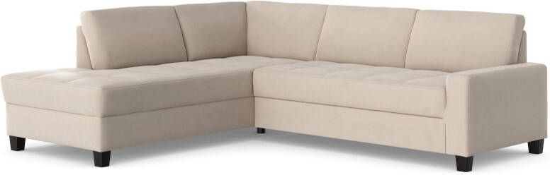DOMO collection Hoekbank Florentina tijdloos en elegant zitnaden als designelement L-vorm keuze met slaapfunctie met contrastnaad comfortabele zithoogte 47 cm - Foto 11