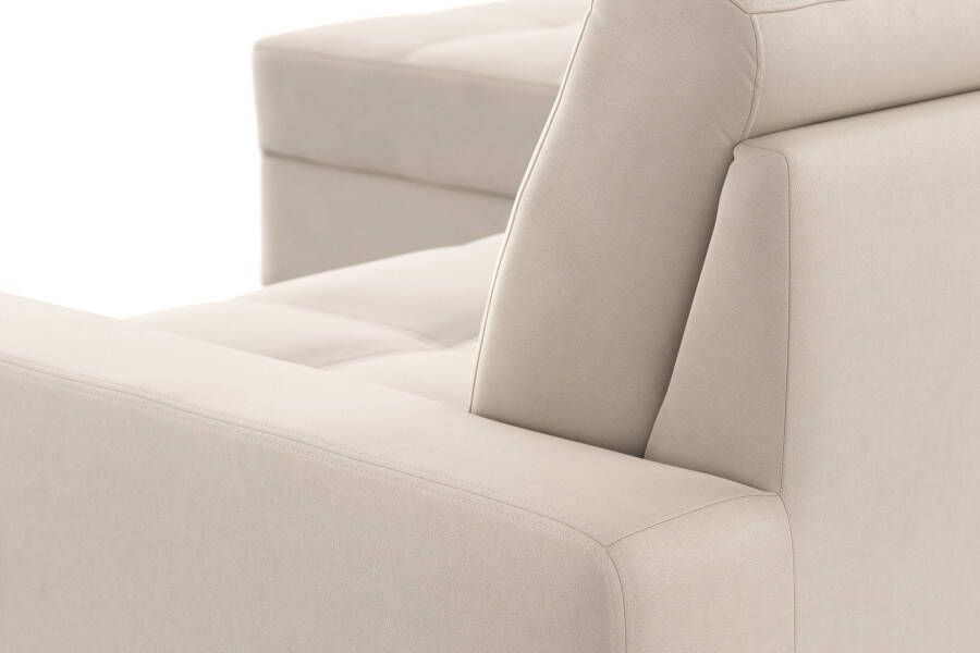 DOMO collection Hoekbank Florentina tijdloos en elegant zitnaden als designelement L-vorm keuze met slaapfunctie met contrastnaad comfortabele zithoogte 47 cm - Foto 6