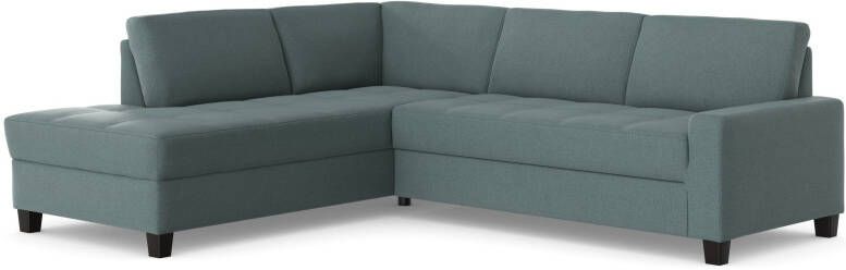 DOMO collection Hoekbank Florentina tijdloos en elegant zitnaden als designelement L-vorm keuze met slaapfunctie met contrastnaad comfortabele zithoogte 47 cm - Foto 12