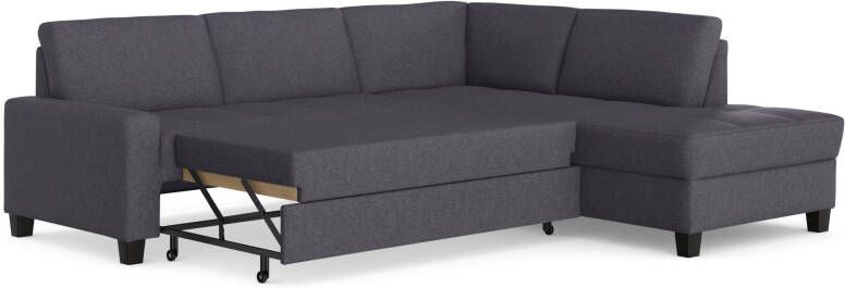 DOMO collection Hoekbank Florentina tijdloos en elegant zitnaden als designelement L-vorm keuze met slaapfunctie met contrastnaad comfortabele zithoogte 47 cm - Foto 14
