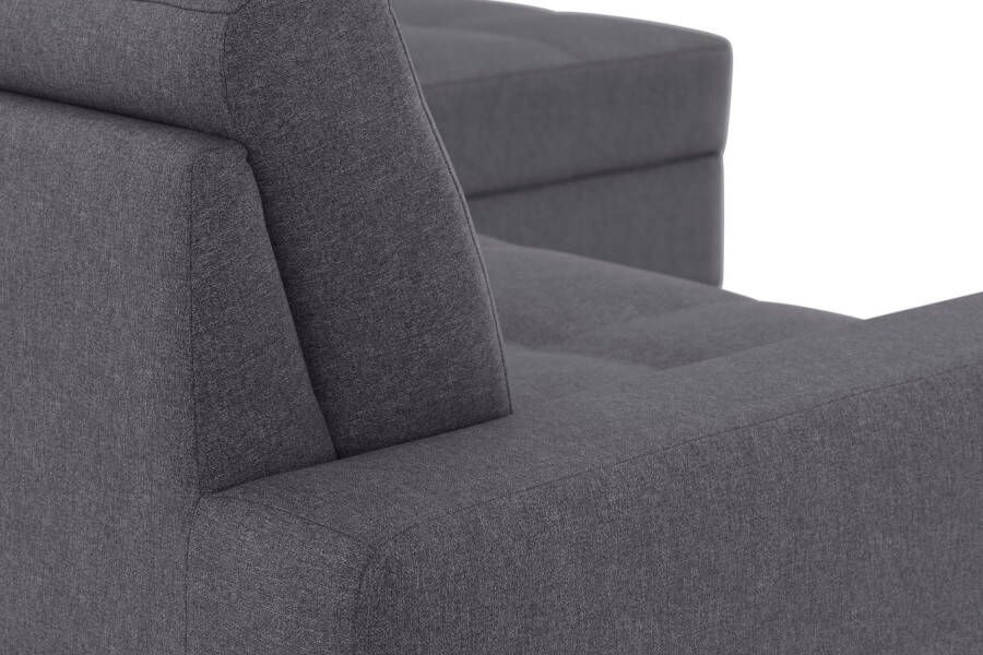 DOMO collection Hoekbank Florentina tijdloos en elegant zitnaden als designelement L-vorm keuze met slaapfunctie met contrastnaad comfortabele zithoogte 47 cm - Foto 6