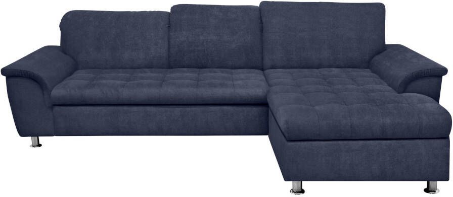 DOMO collection Hoekbank Franzi stiksels op de zitting B7T H: 278x162x80 cm L-model naar keuze met slaapfunctie bedkist en verstelbare hoofdsteun - Foto 2
