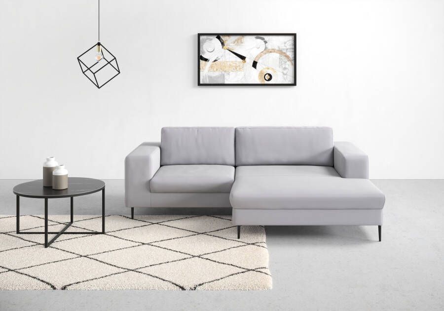 DOMO collection Hoekbank Modica compact en elegant breedte 244 L-vorm moderne uitstraling met extra brede chaise longue ook in corduroy - Foto 2