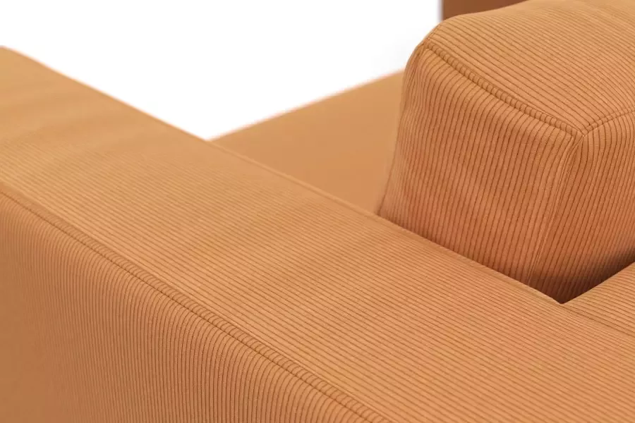 DOMO collection Hoekbank Modica tijdloos en elegant L-vorm moderne uitstraling met extra brede chaise longue ook in corduroy