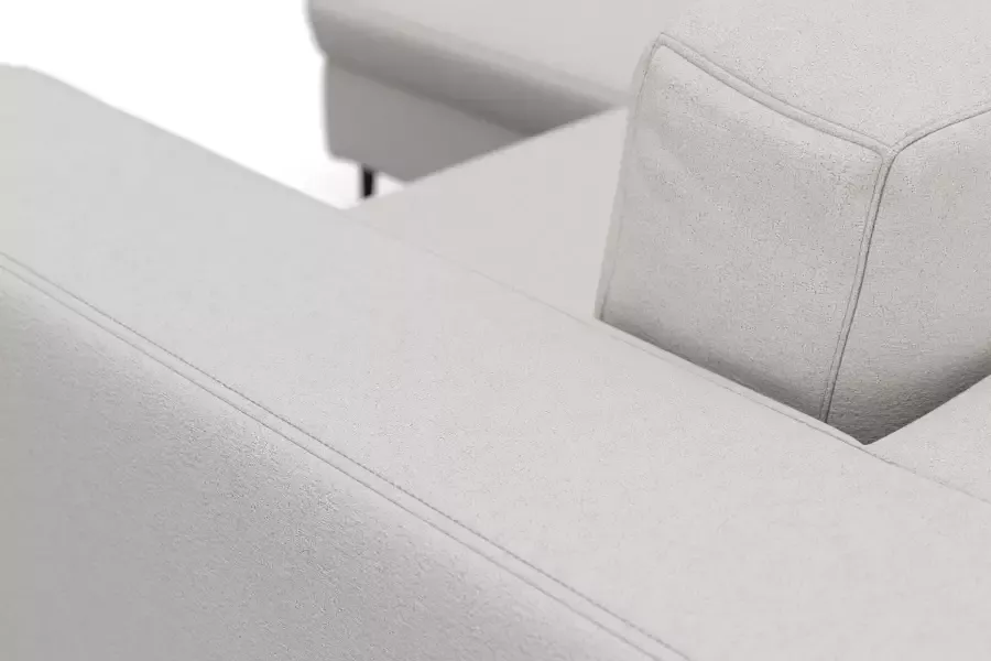 DOMO collection Hoekbank Modica compact en elegant breedte 244 L-vorm moderne uitstraling met extra brede chaise longue ook in corduroy