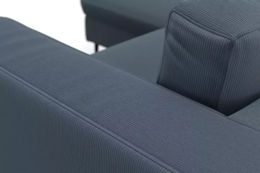 DOMO collection Hoekbank Modica compact en elegant breedte 244 L-vorm moderne uitstraling met extra brede chaise longue ook in corduroy - Foto 2