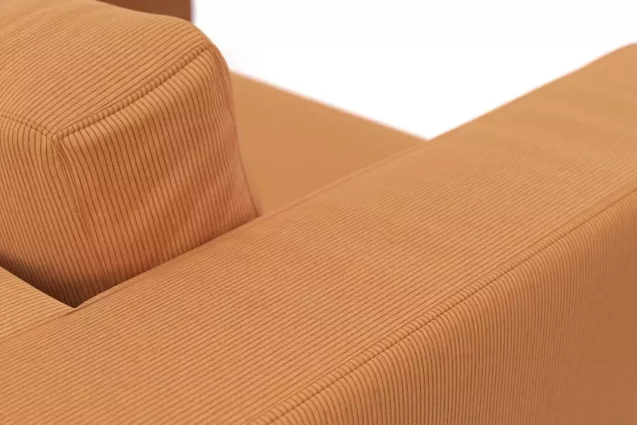 DOMO collection Hoekbank Modica tijdloos en elegant L-vorm moderne uitstraling met extra brede chaise longue ook in corduroy