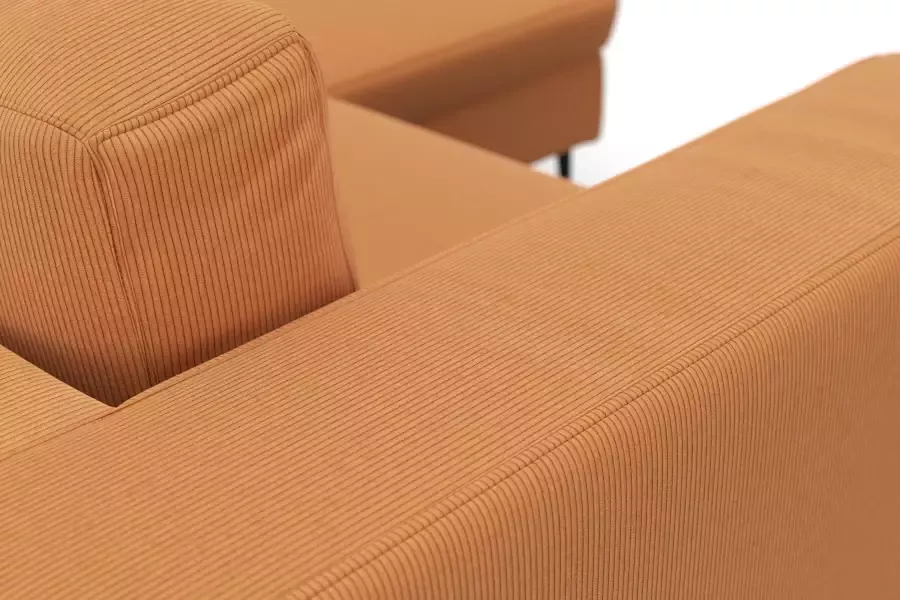 DOMO collection Hoekbank Modica compact en elegant breedte 244 L-vorm moderne uitstraling met extra brede chaise longue ook in corduroy - Foto 2