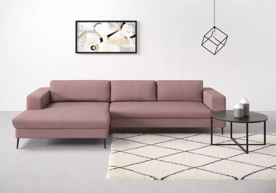 DOMO collection Hoekbank Modica tijdloos en elegant L-vorm moderne uitstraling met extra brede chaise longue ook in corduroy - Foto 2