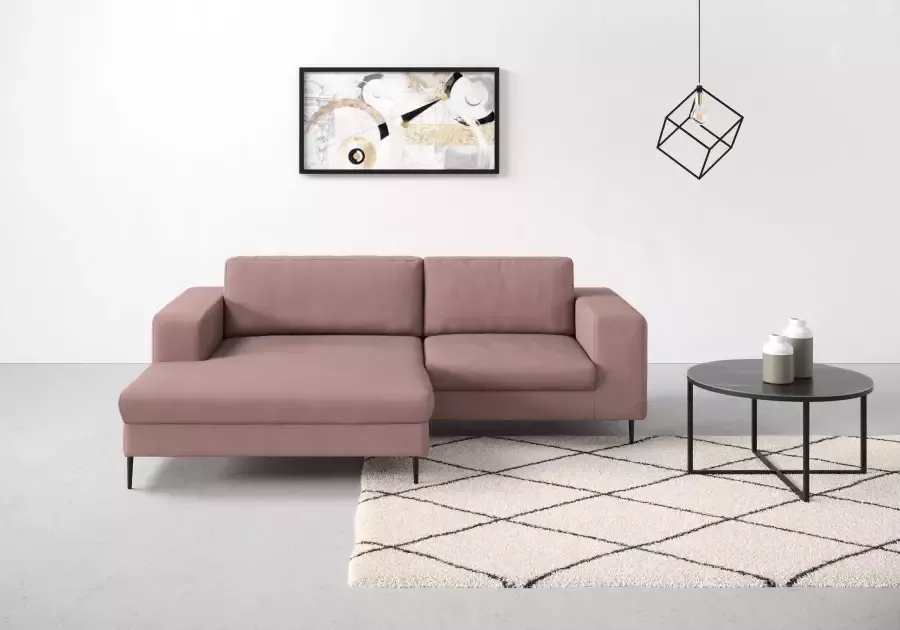 DOMO collection Hoekbank Modica compact en elegant breedte 244 L-vorm moderne uitstraling met extra brede chaise longue ook in corduroy - Foto 2