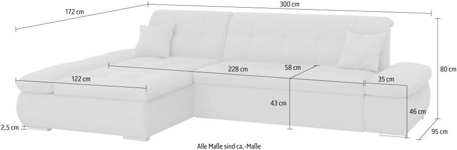 DOMO collection Hoekbank Moric XXL-formaat optioneel ook met slaapbank functie en verstelling armleuning - Foto 6