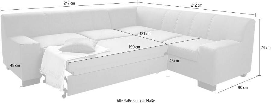 DOMO collection Hoekbank Norma Top elegant en modern platte armleuningen L-vorm - Foto 3