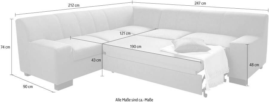 DOMO collection Hoekbank Norma Top elegant en modern platte armleuningen L-vorm - Foto 2