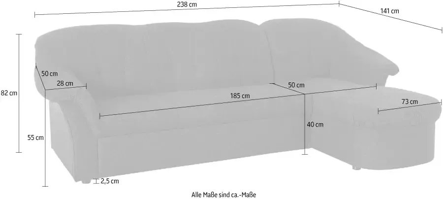 DOMO collection Hoekbank Pegnitz elegante rugstepping compacte afmetingen 238 141cm L-vorm - Foto 2