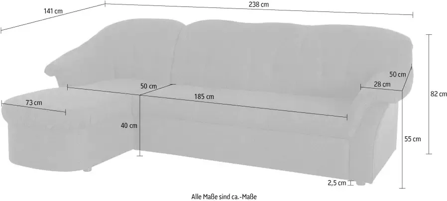 DOMO collection Hoekbank Pegnitz elegante rugstepping compacte afmetingen 238 141cm L-vorm - Foto 4