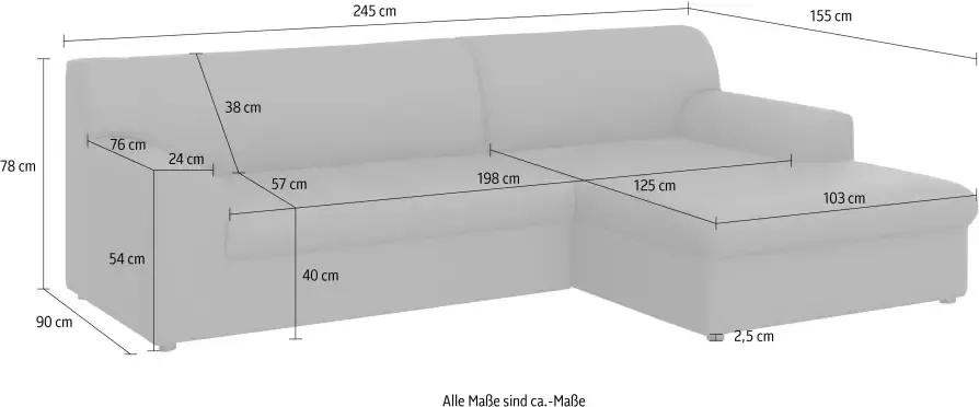 DOMO collection Hoekbank Topper elegant en tijdloos compacte afmetingen 245 155cm L-vorm - Foto 4